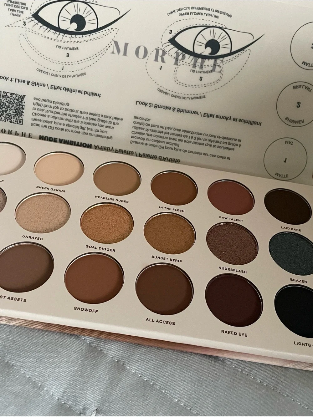 Morphe 18CT NUDE AMBITIONS Artistry Eyeshadow Palette 18 Pan Neutrals RARE